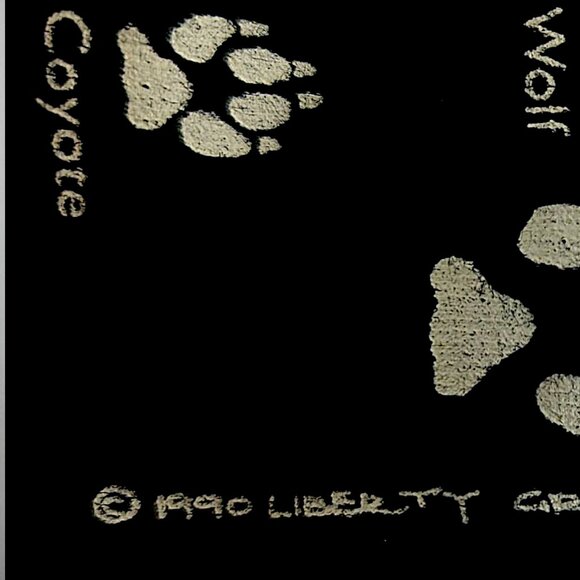 Alere vtg 90s USA made paper tag Footprints of North America Mammals tee M's XL - Picture 3 of 7